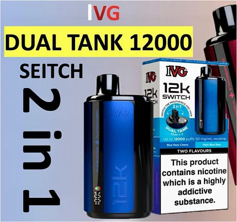 IVG DUAL TANK 12000 (Polar Mint-ice Pop)