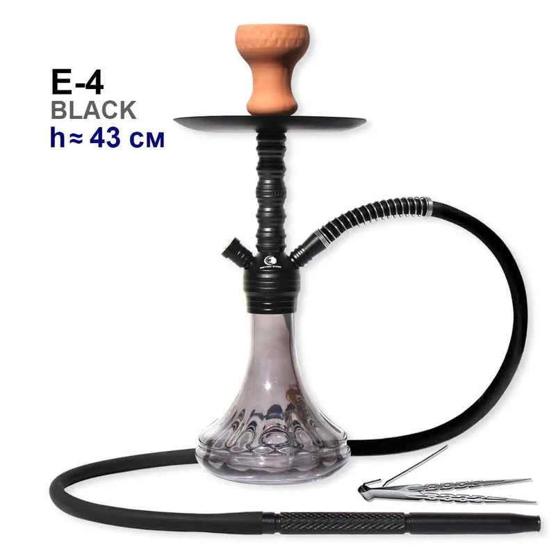 Кальян E-4 (клик, полный комплект) , 50см, 12шт/кор (Black чёрный)