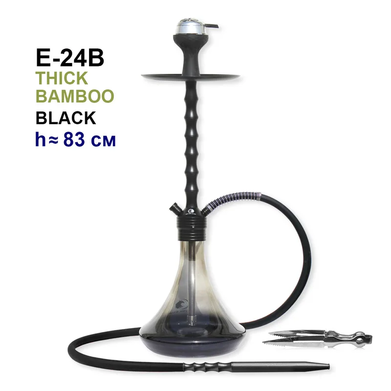 Кальян E-24B, Thick Bamboo 83 см, (полный комплект) (Black чёрный)
