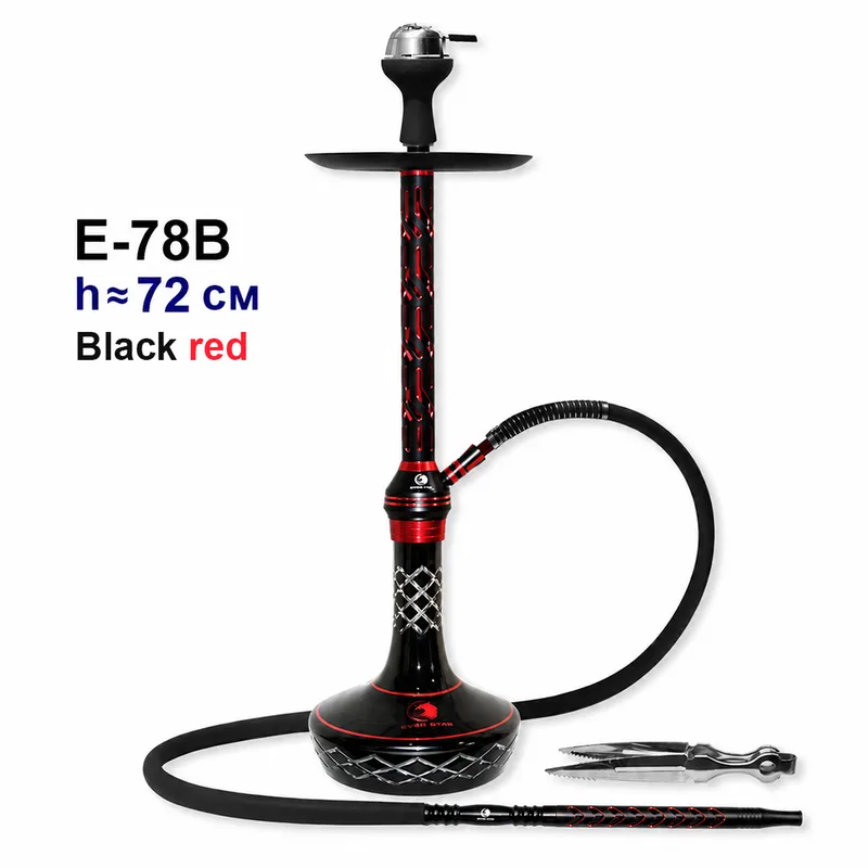 Кальян E-78B 73см (клик, полный комплект) (red / black)