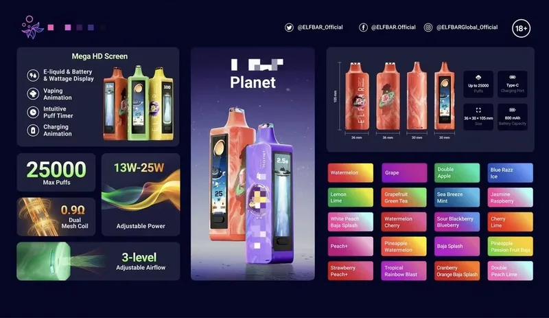 E L F B A R planet 25000 Double Apple