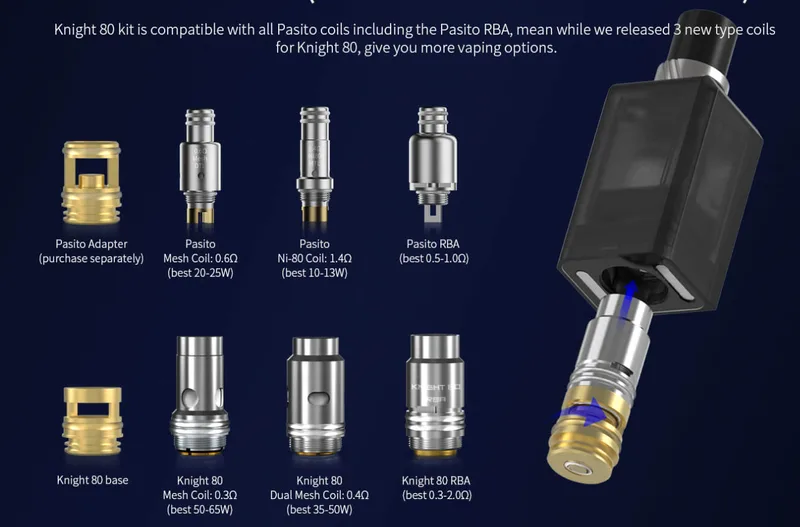 Испаритель Smoant Knight 80/Pasito 2 Dual Mesh 0.4ohm K-2 (в упак. 3 шт.)