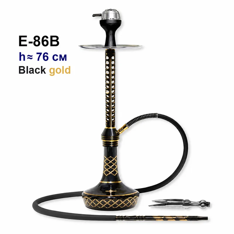 Кальян E-86B (клик, полный комплект) h~76cm (gold золото)