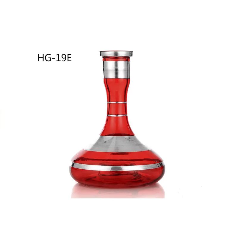 HG-19E Колба д/кальяна стекло (red/silver)